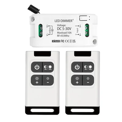 DieseRC RF stmívač DC 5–30 V 10 A se 2 ovladači