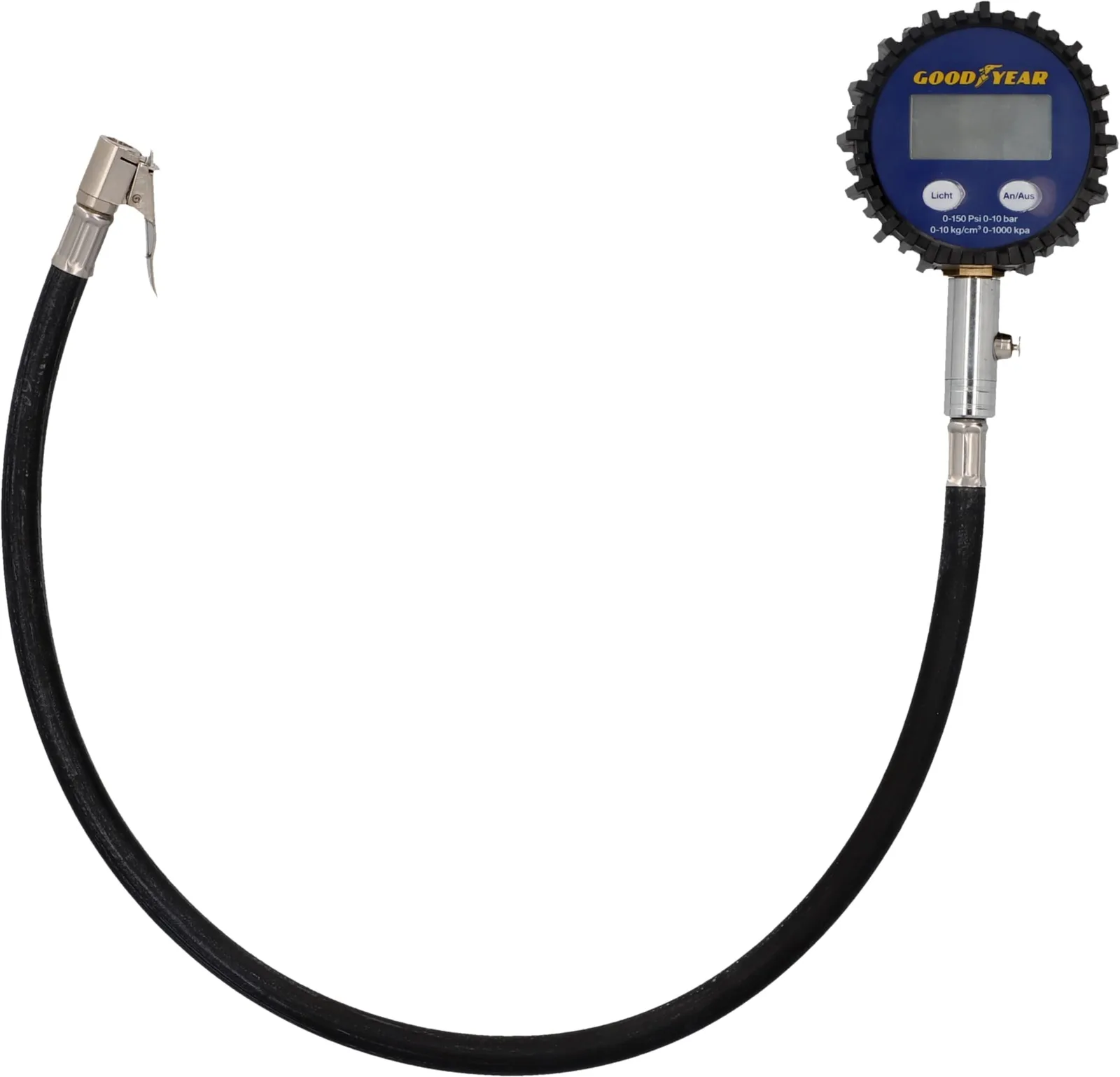 Digitální tlakoměr pneumatik Goodyear 0–10 bar s 50 cm hadicí