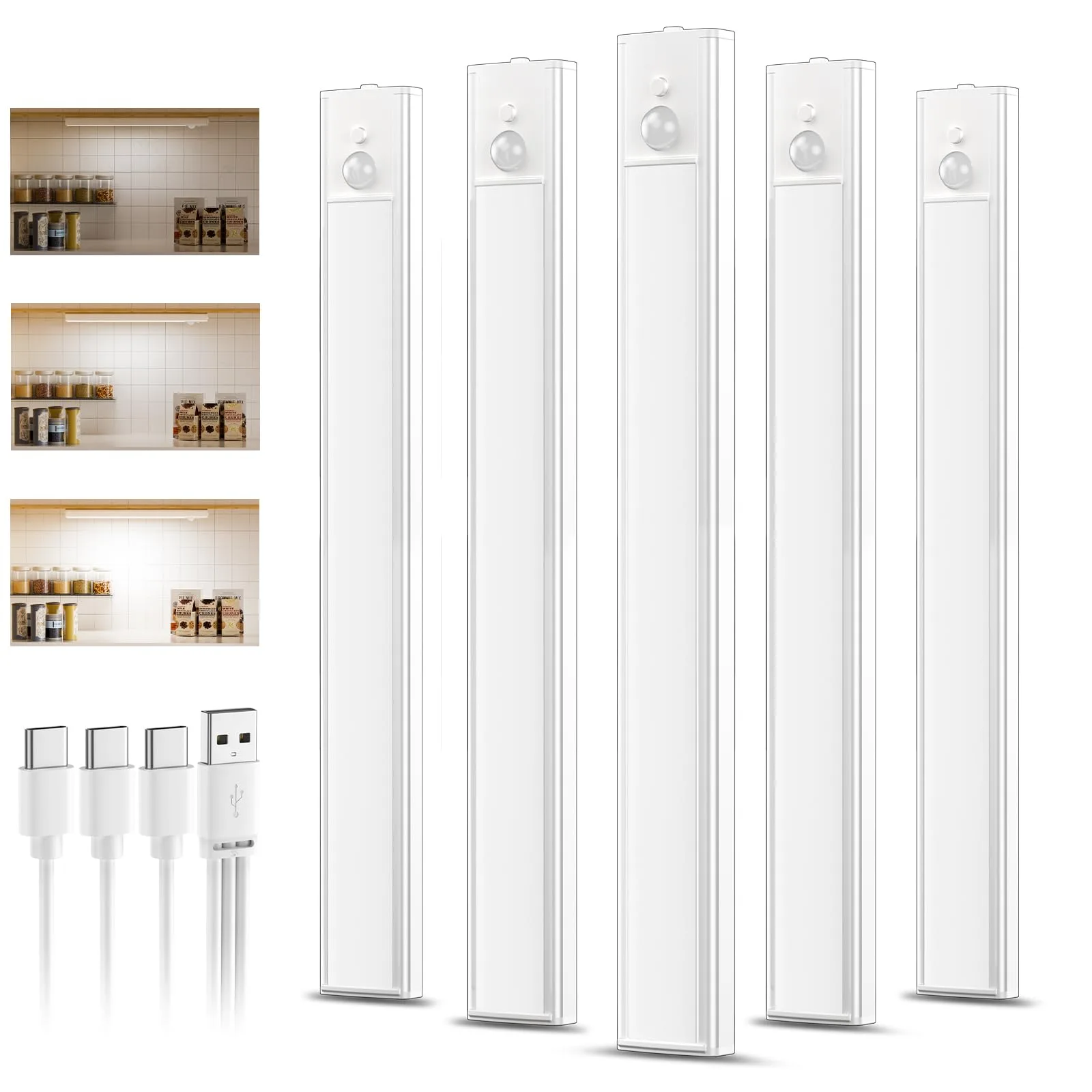 LED světla pod linku Daphomeu 30 cm 6000 K 5 ks se senzorem
