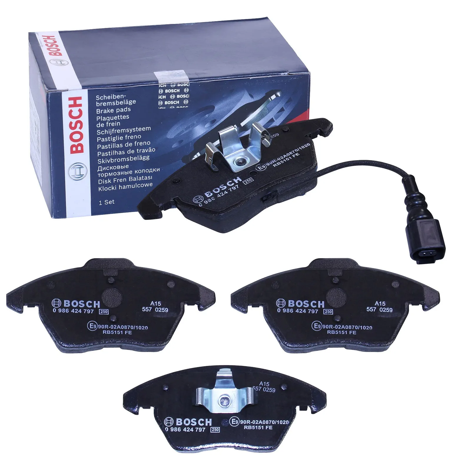 Přední brzdové destičky Bosch BP938 0986424797, 4 ks