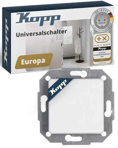 Podomítkový univerzální vypínač Kopp Europe 10 AX 250 V bílý