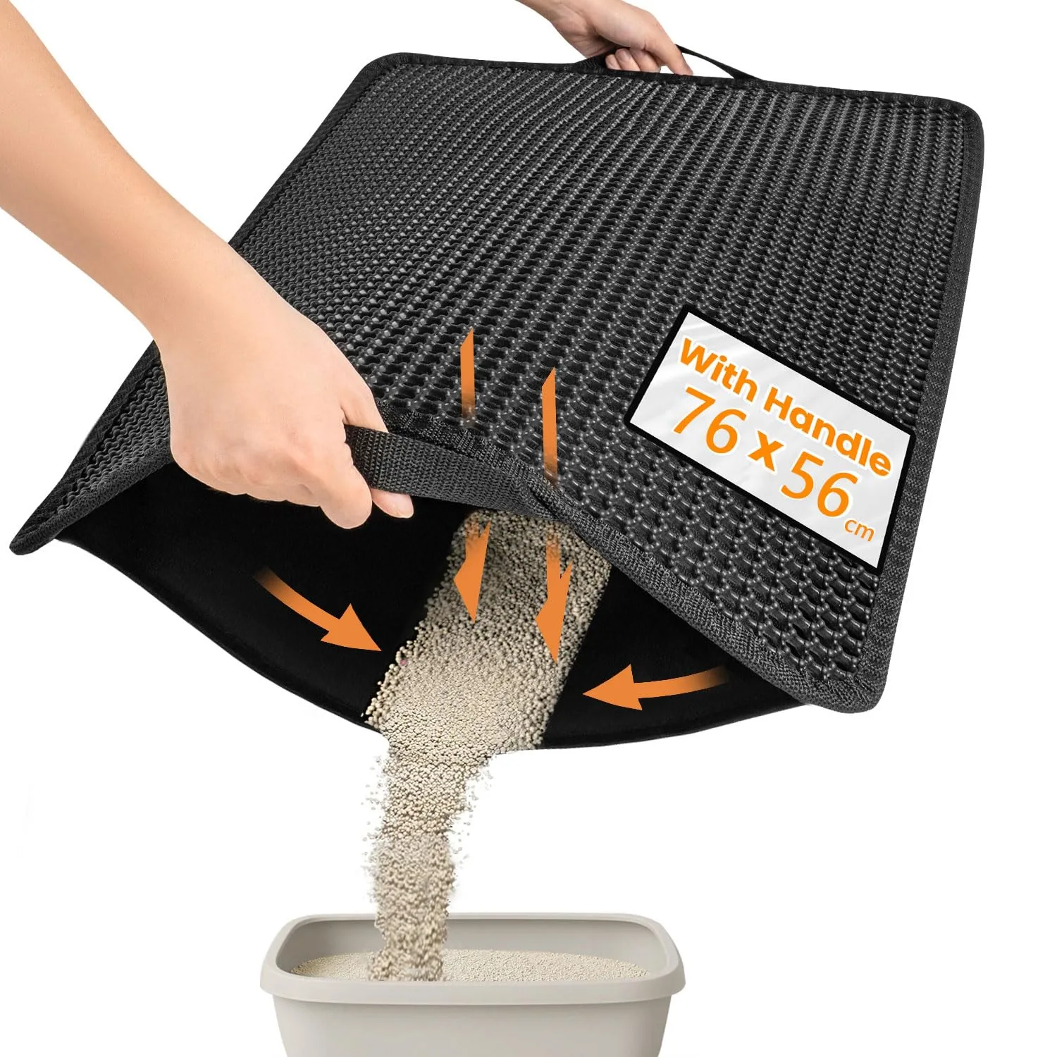 Podložka pod kočičí záchod Conlun 76×56 cm černá