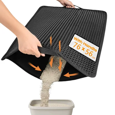 Podložka pod kočičí záchod Conlun 76×56 cm černá