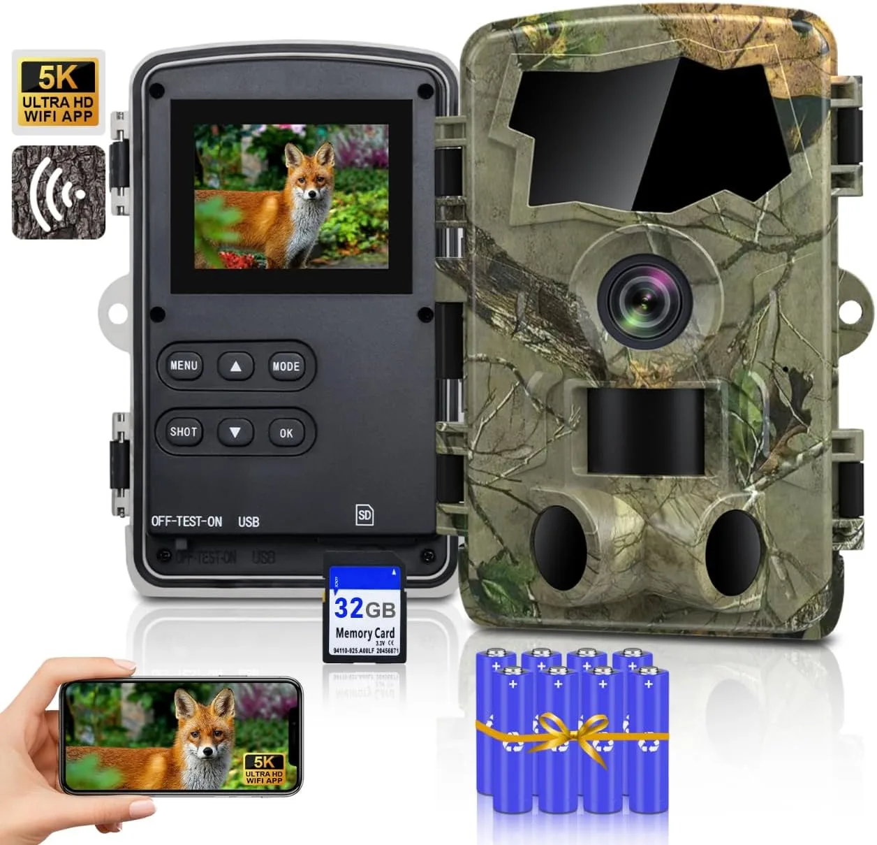 Fotopast WiFi Lutranstra D909 5K 64 MP s 32 GB kartou