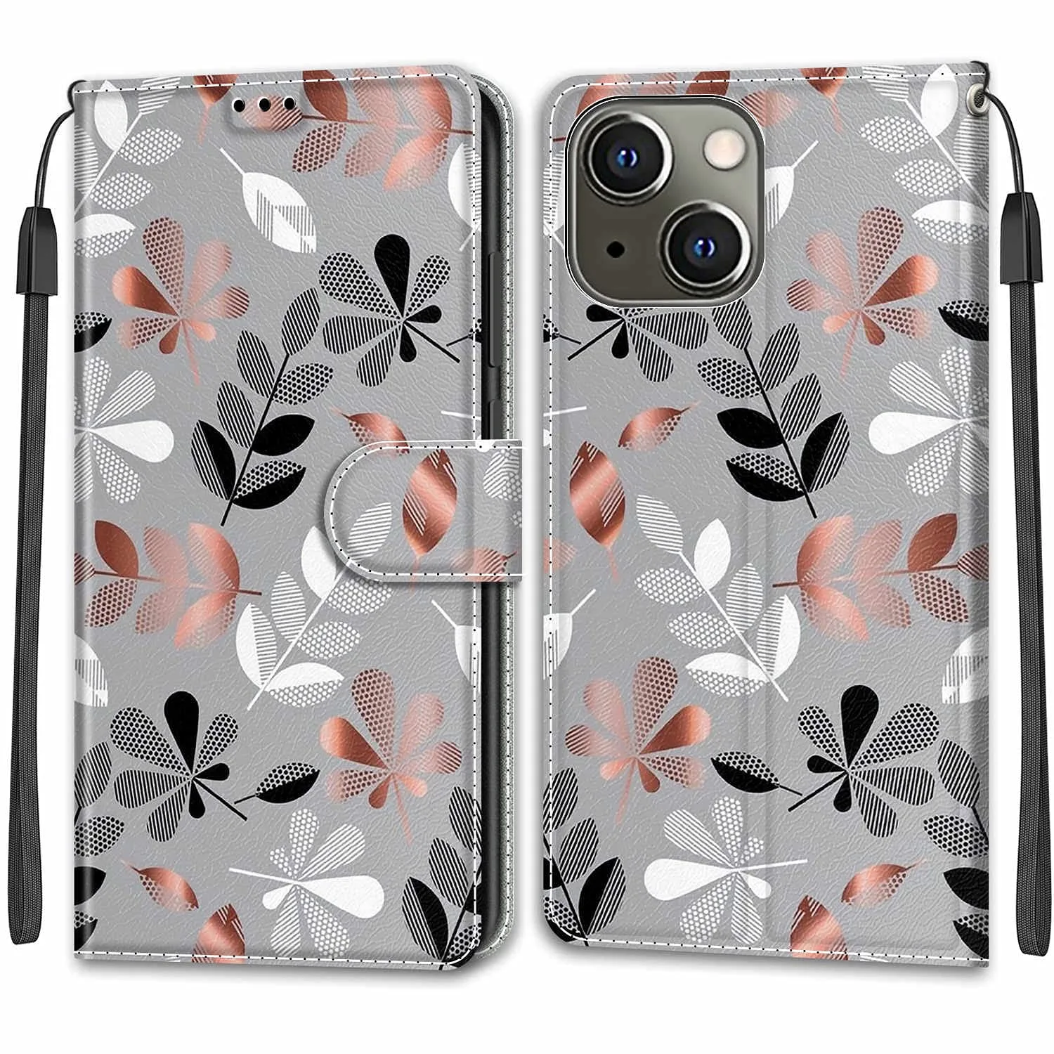 Kožené peněženkové pouzdro s přihrádkami na karty pro iPhone 13