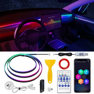 Ambientní LED osvětlení auta TWETIZ RGB 12V 18 V s aplikací
