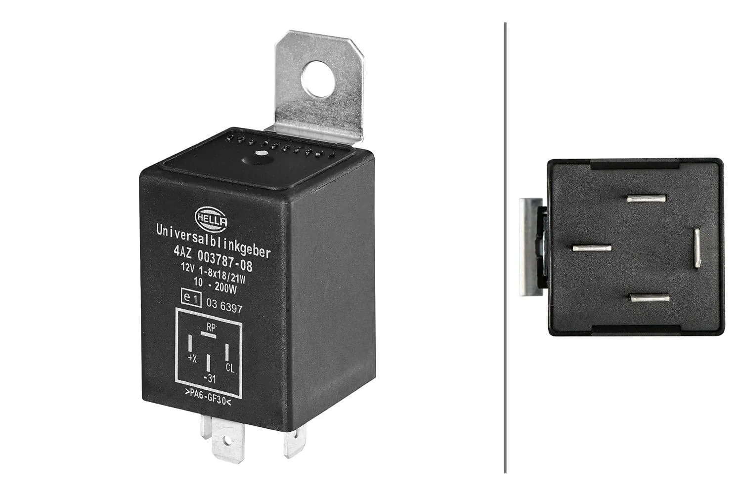 Blikač směrových světel HELLA 4AZ003787-081, 12 V, 4-pinový konektor