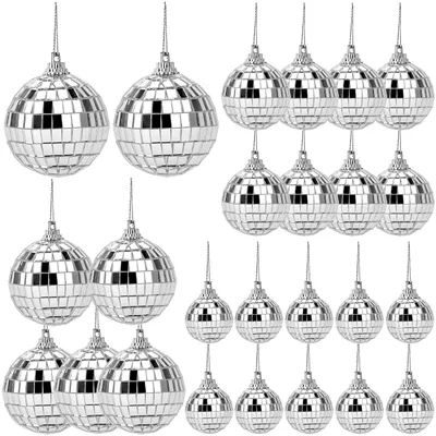 Zrcadlové disco kuličky QWORK 2/3/4/5 cm 25 ks