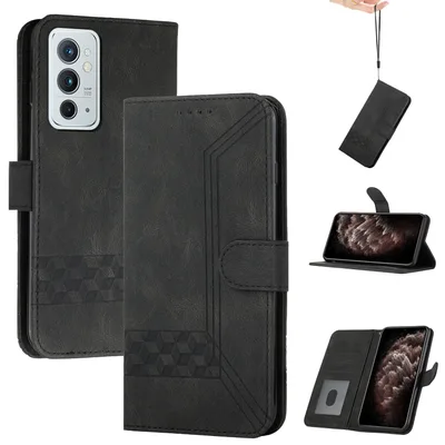 Černé magnetické peněženkové pouzdro pro OnePlus 9RT 5G se OKZone