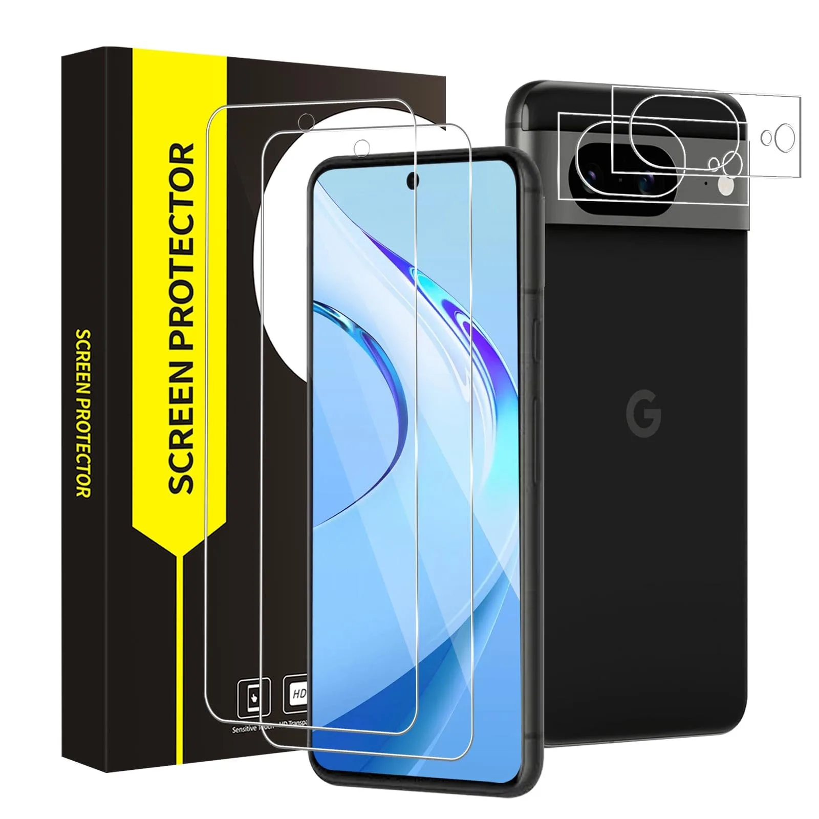 VSEER skla na displej a fotoaparát pro Google Pixel 8A 5G – 2×2 kusy