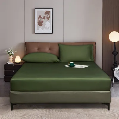 Luofanfei napínací prostěradlo 90 × 200 cm olivově zelené