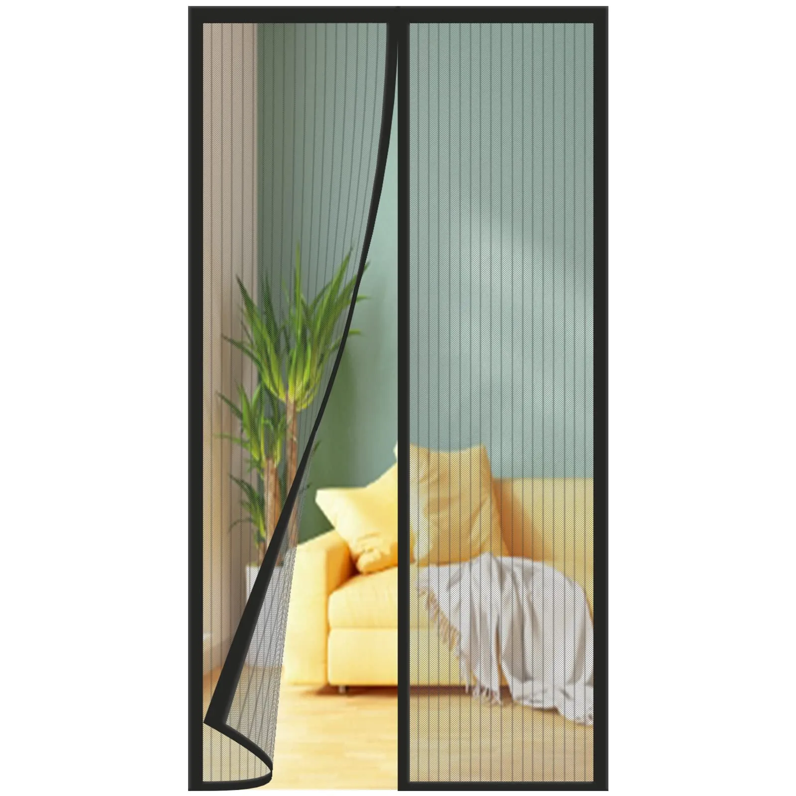 Magnetická síť proti hmyzu na dveře WENT 60×180 cm černá