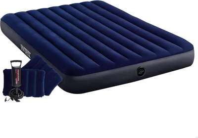 Nafukovací postel Intex 64765 152×203×25 cm s ruční pumpou a 2 polštáři