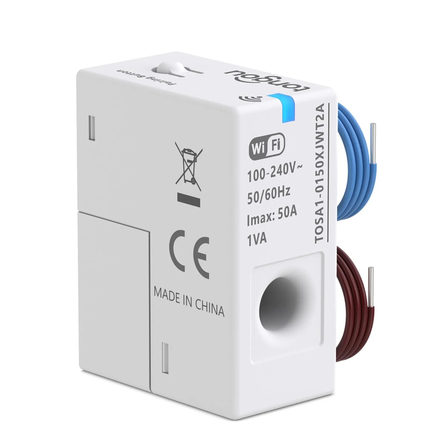 WiFi elektroměr s CT snímačem TONGOU TO-Q-SA1SX-1-DE 1-fázový 50 A
