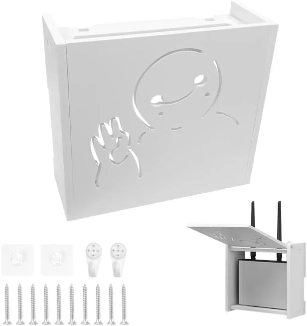 Nástěnný box na router a kabely 22 × 20 × 8,5 cm bílý