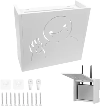 Nástěnný box na router a kabely 22 × 20 × 8,5 cm bílý spLc46M9LoM