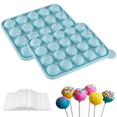 Silikónová forma na cake pops Puedno 20 dutin + 100 špejlí modrá