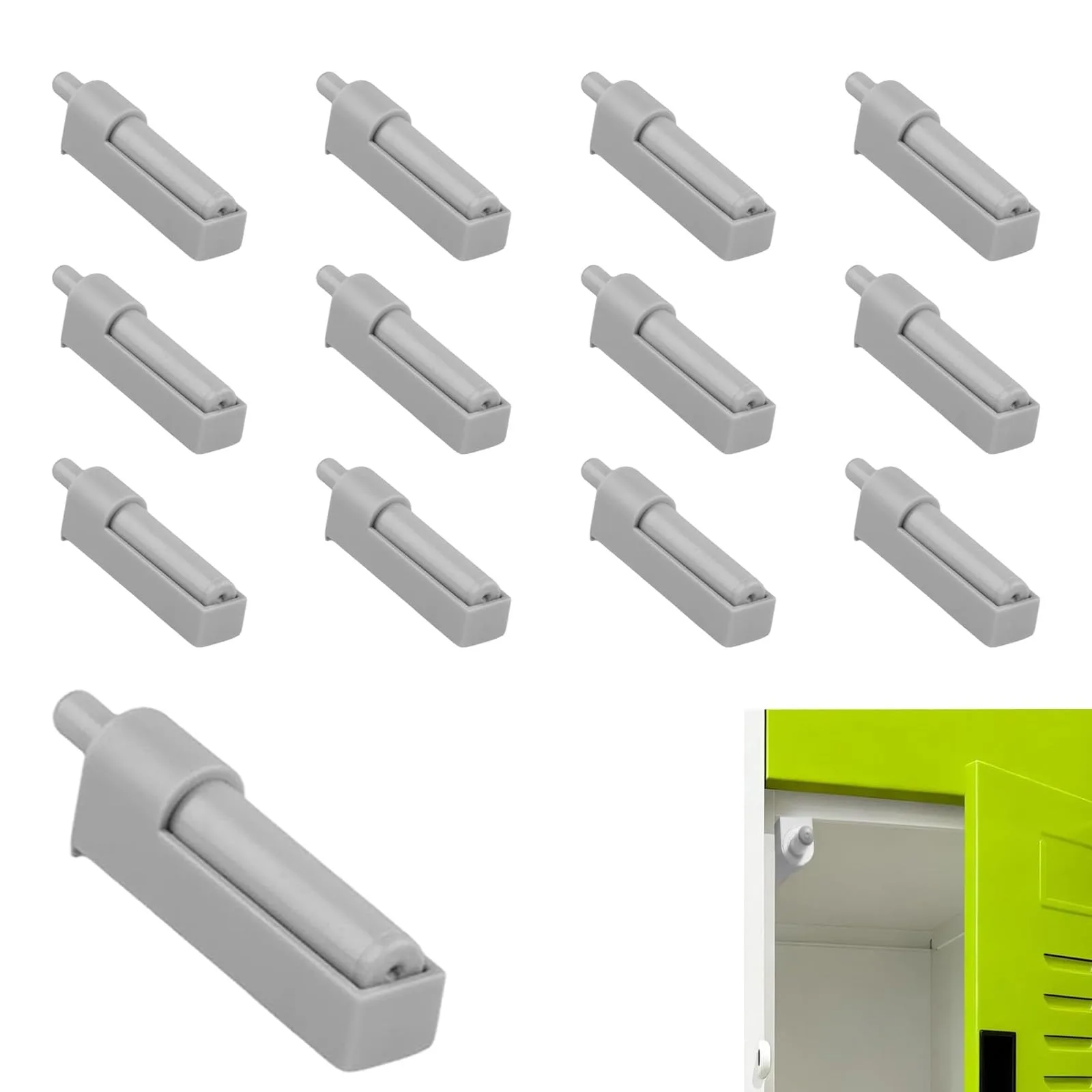 Tlumiče nábytkových dvířek HAOXYO tzq-16 push-to-open 12 ks šedé
