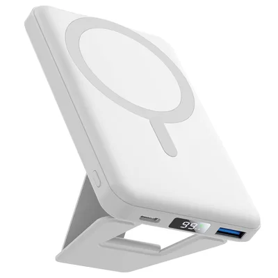 Bezdrátová magnetická powerbanka AOGUERBE 10000 mAh MagSafe bílá