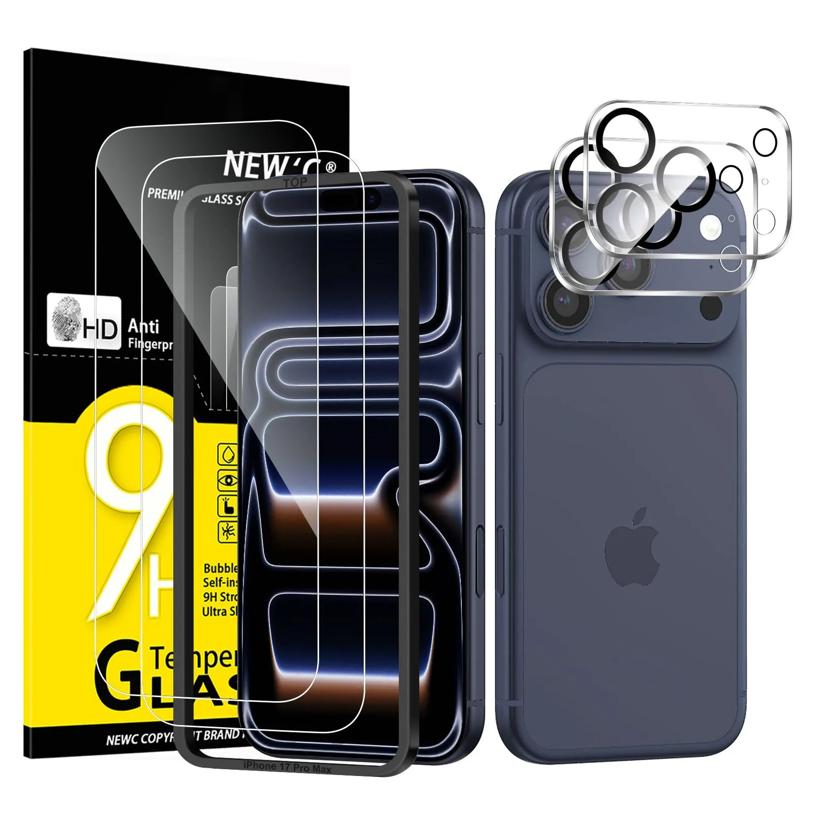 Ochranné sklá displeje a kamery NEW'C pro iPhone 17 Pro Max 2×2 ks