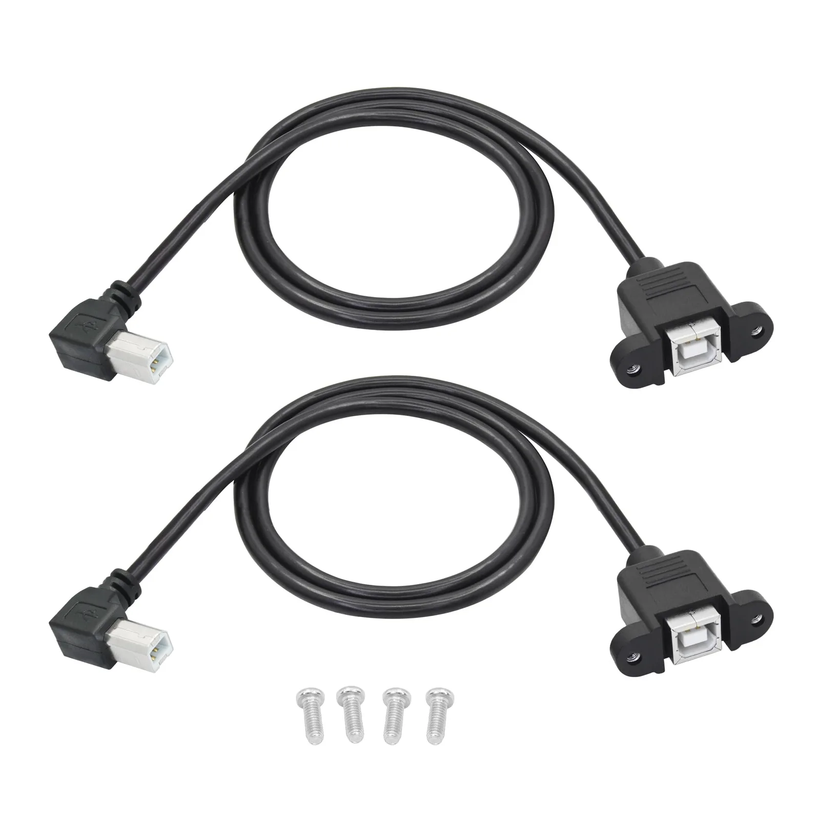 USB-B prodlužovací kabely Riertostng USB 2.0 90° 1,5 ft 2 ks