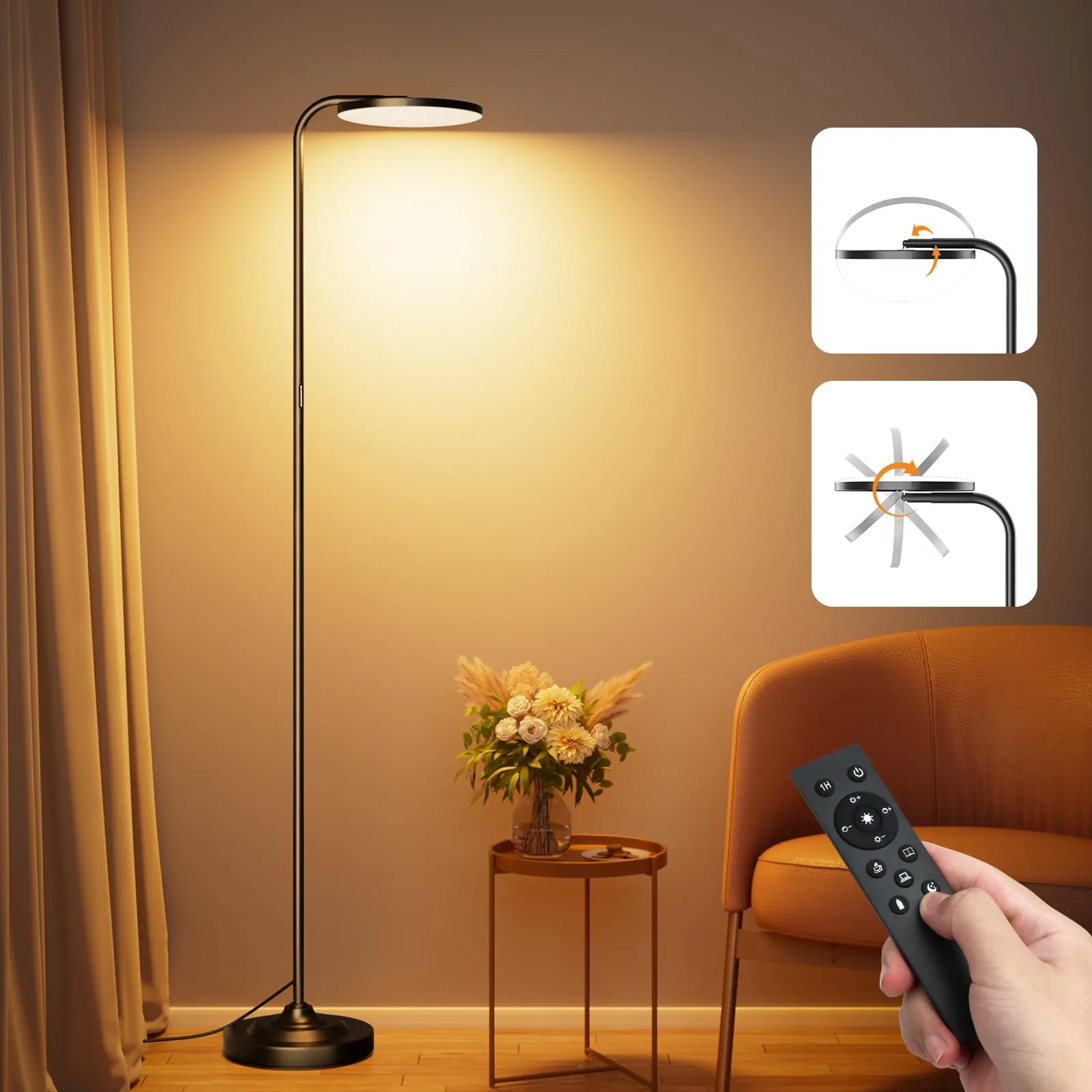 Stojací LED lampa SIBRILLE MF30012 36W 240V 3000–6000K černá s ovladačem