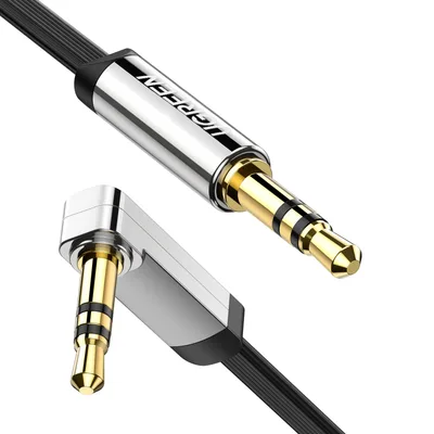 UGREEN 10599 plochý AUX kabel 3,5 mm samec/samec 2 m 90°