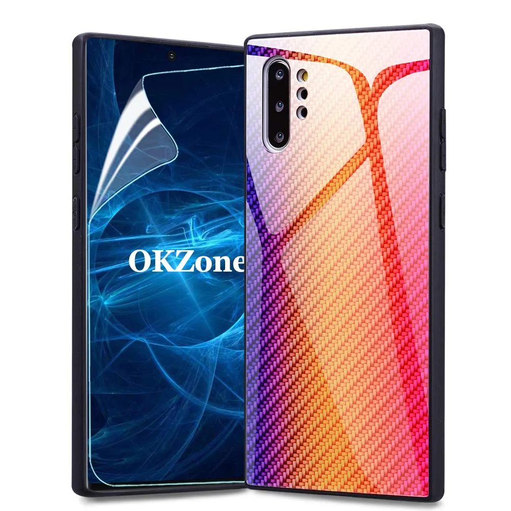 Oranžové pouzdro se sklem 9H pro Samsung Galaxy Note 10 Plus