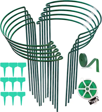 Polokruhové kovové opory rostlin 25×40 cm 10 ks Laufunjoy