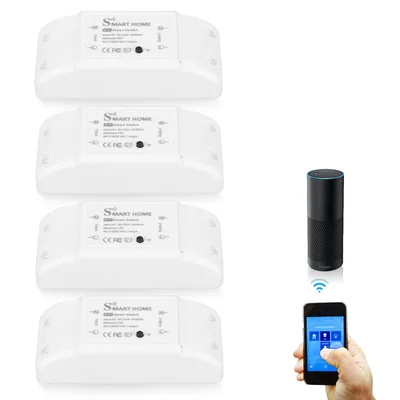 Leikurvo WiFi/Bluetooth relé s ochranou, 4 ks