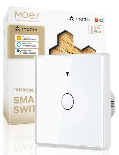 MOES Matter WiFi dotykový vypínač 1-tlačítkový bílý