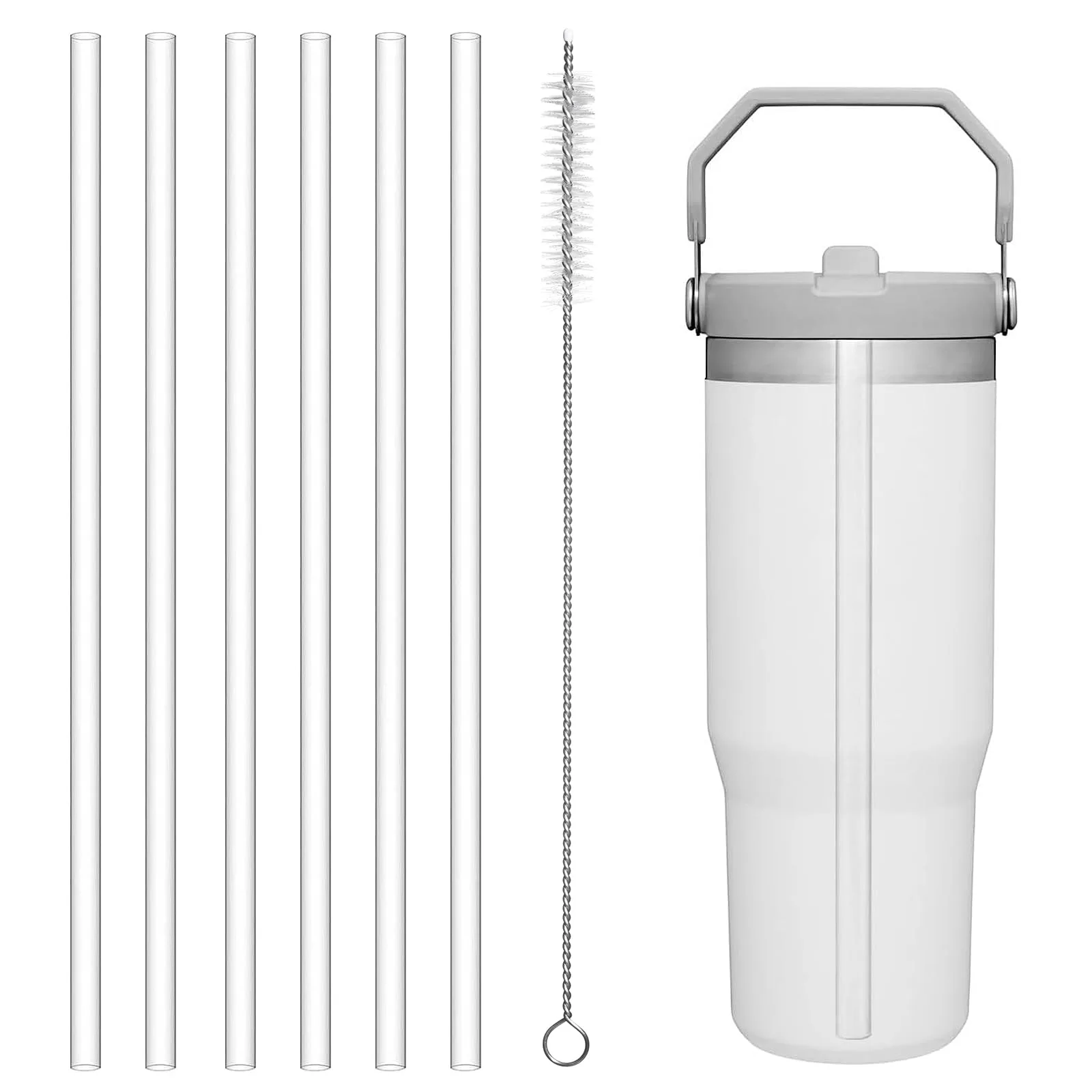 Náhradní slamky Yuecda pro Stanley IceFlow 30 oz 6 ks s kartáčkem