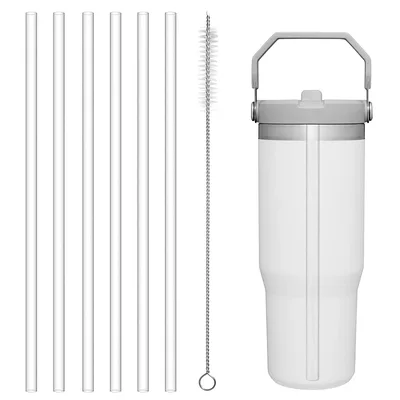 Náhradní slamky Yuecda pro Stanley IceFlow 30 oz 6 ks s kartáčkem