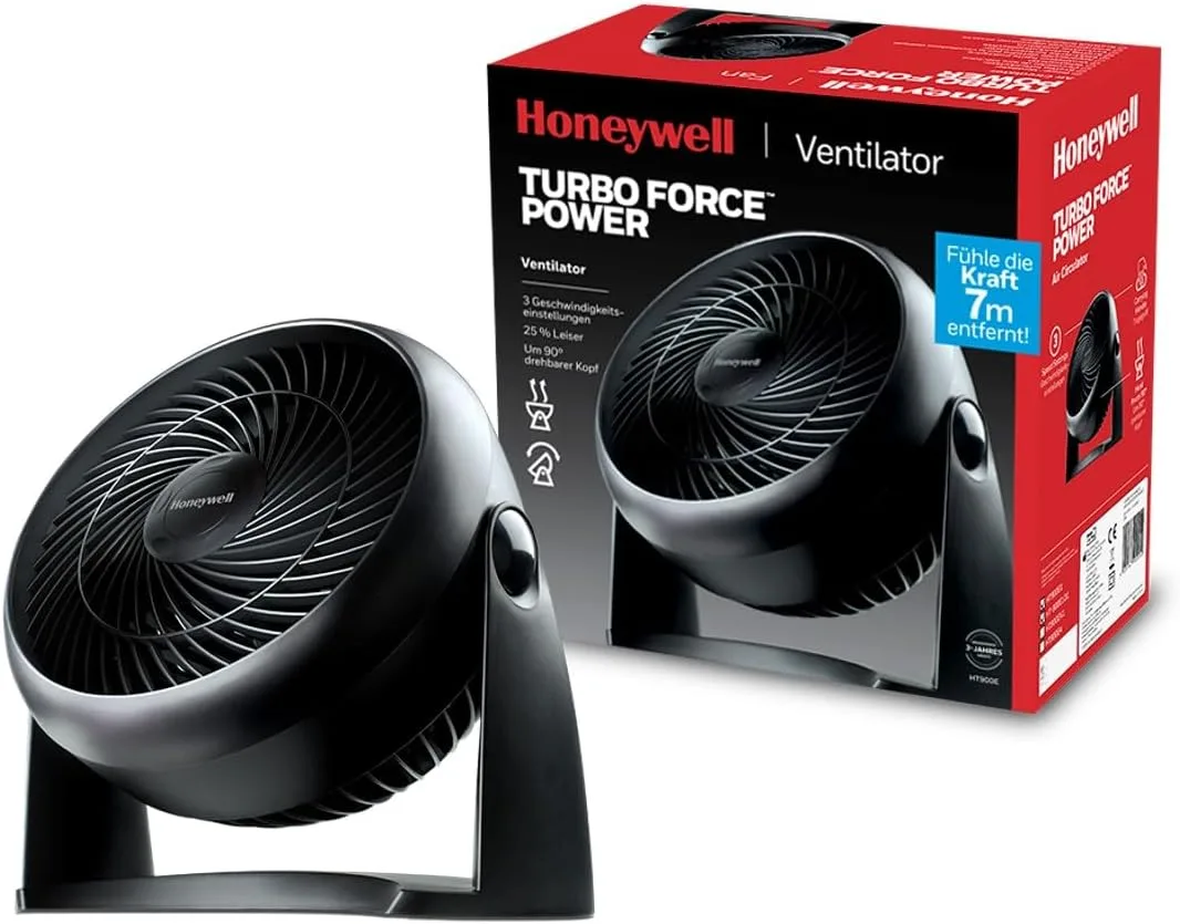 Stolní ventilátor Honeywell HT900E4 TurboForce černý, 3 rychlosti