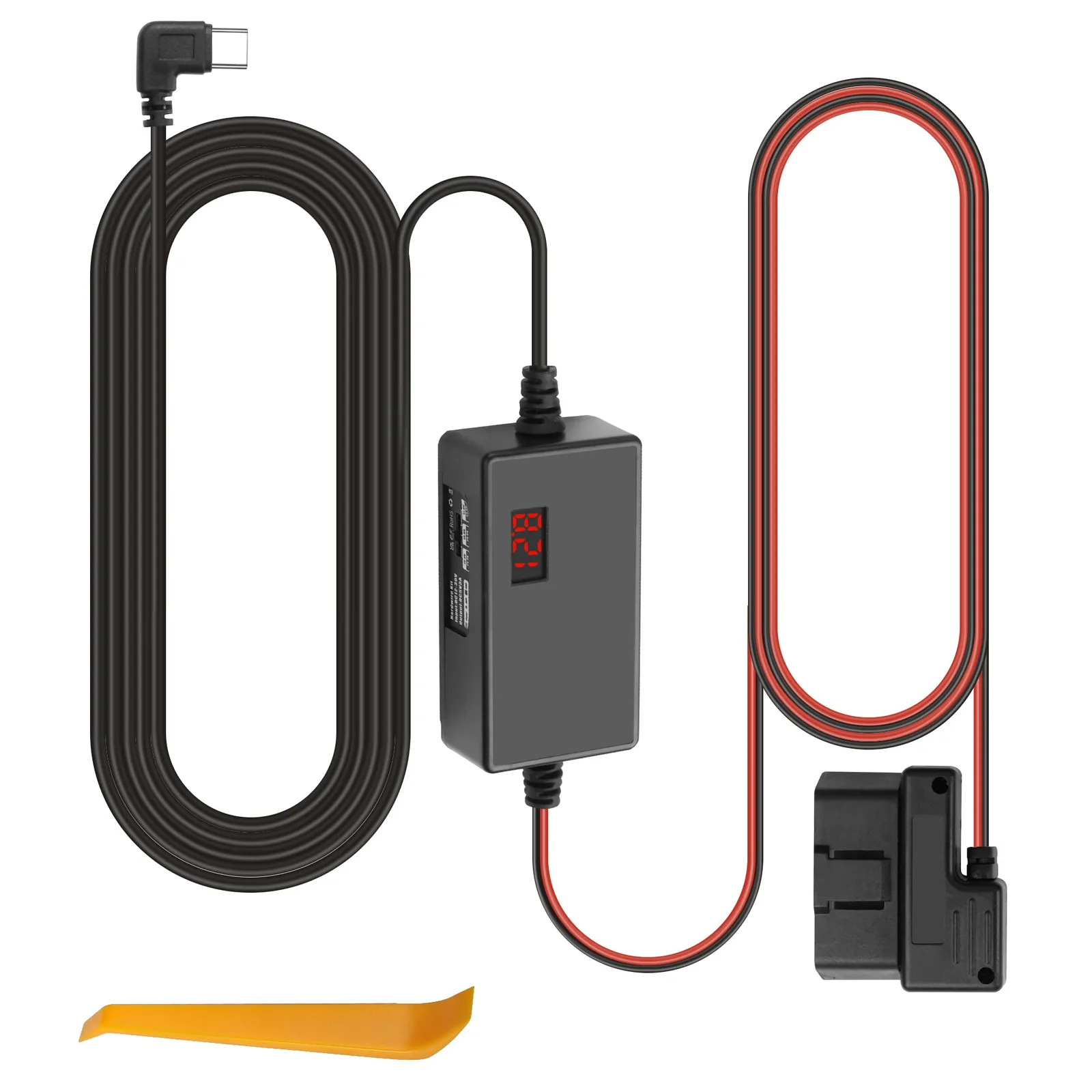 Napájecí kabel pro autokameru MEIRIYFA OBD2–USB-C 3,1 m