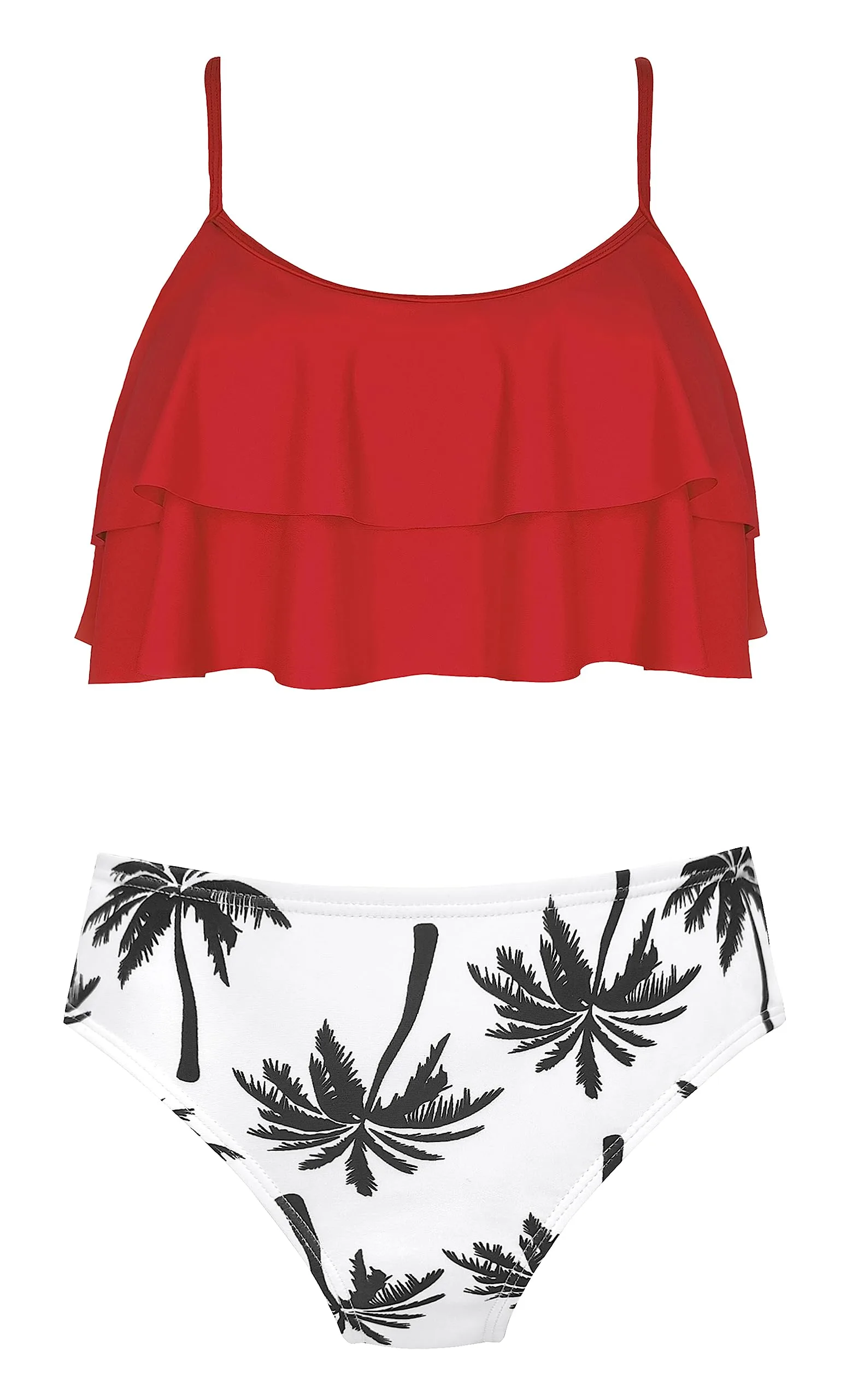 Červené bikiny pro matku a dceru, 8–10 let