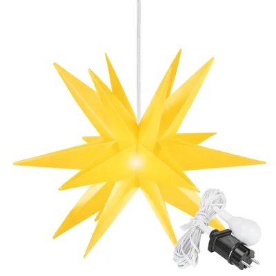 OVILUM 3D LED hvězda 100 cm 18 cípů žlutá
