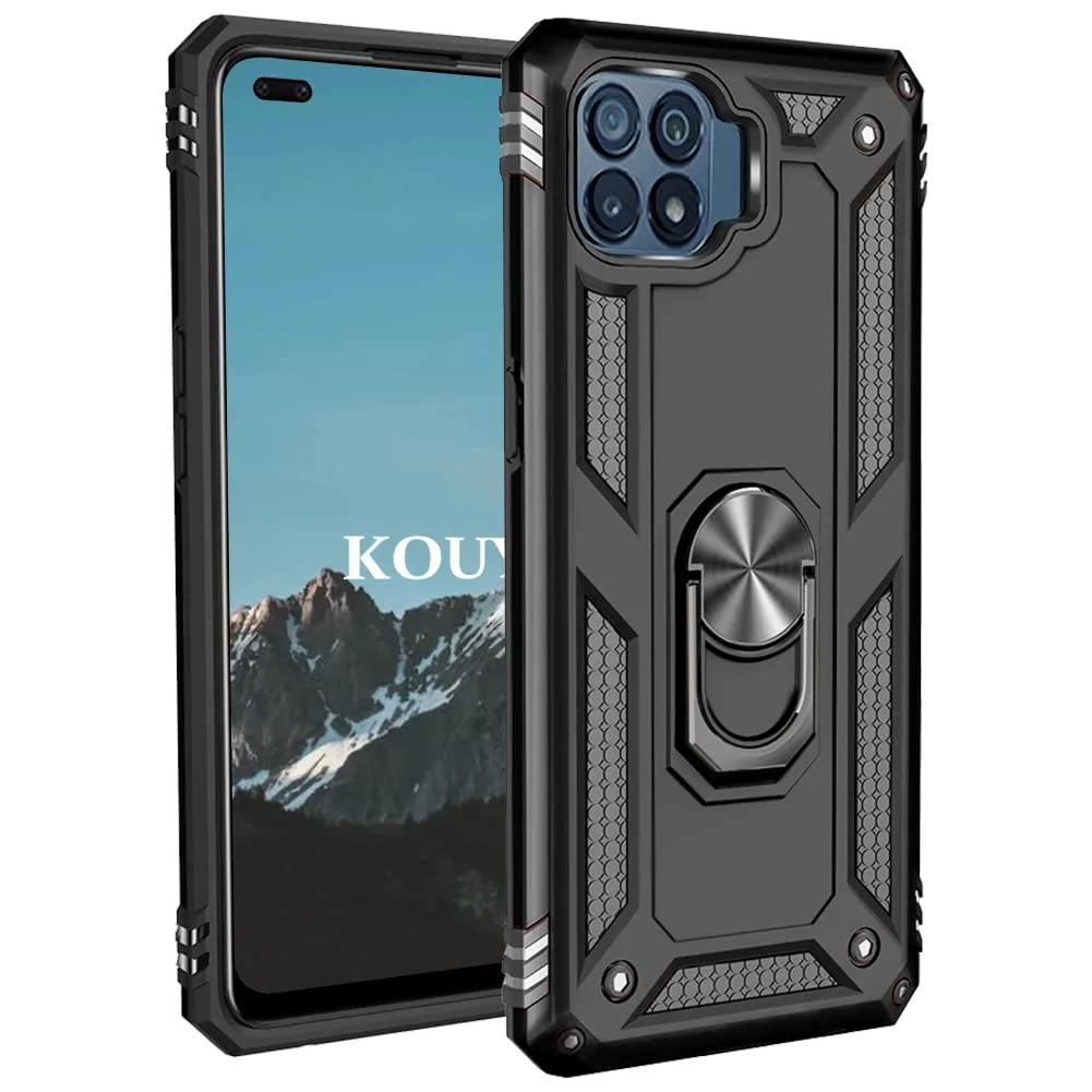 Černé pouzdro s otočným držákem pro OPPO Reno4 Lite, F17 Pro a A93