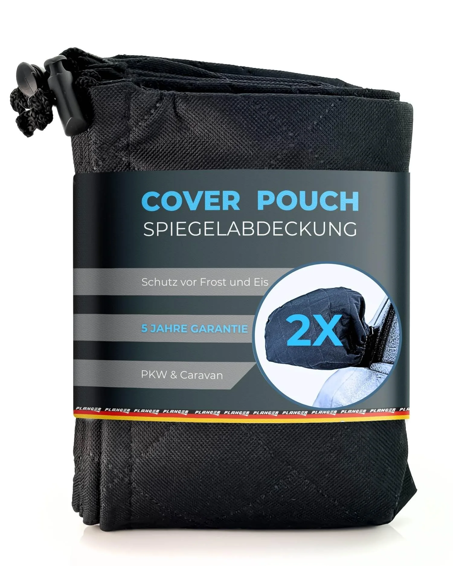 Zimní kryty zrcátek PLANGER P-MC2 36×40 cm černé, pár