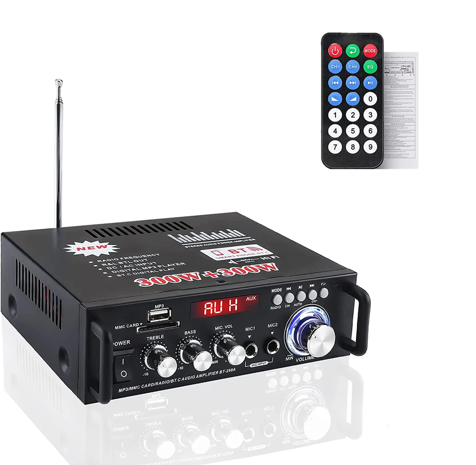 Stereo zesilovač AWKAQUN 298A Bluetooth 5.0 USB SD FM