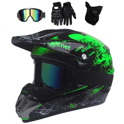 Dětská cross helma UIGJIOG S 52–53 cm, brýle, rukavice a maska