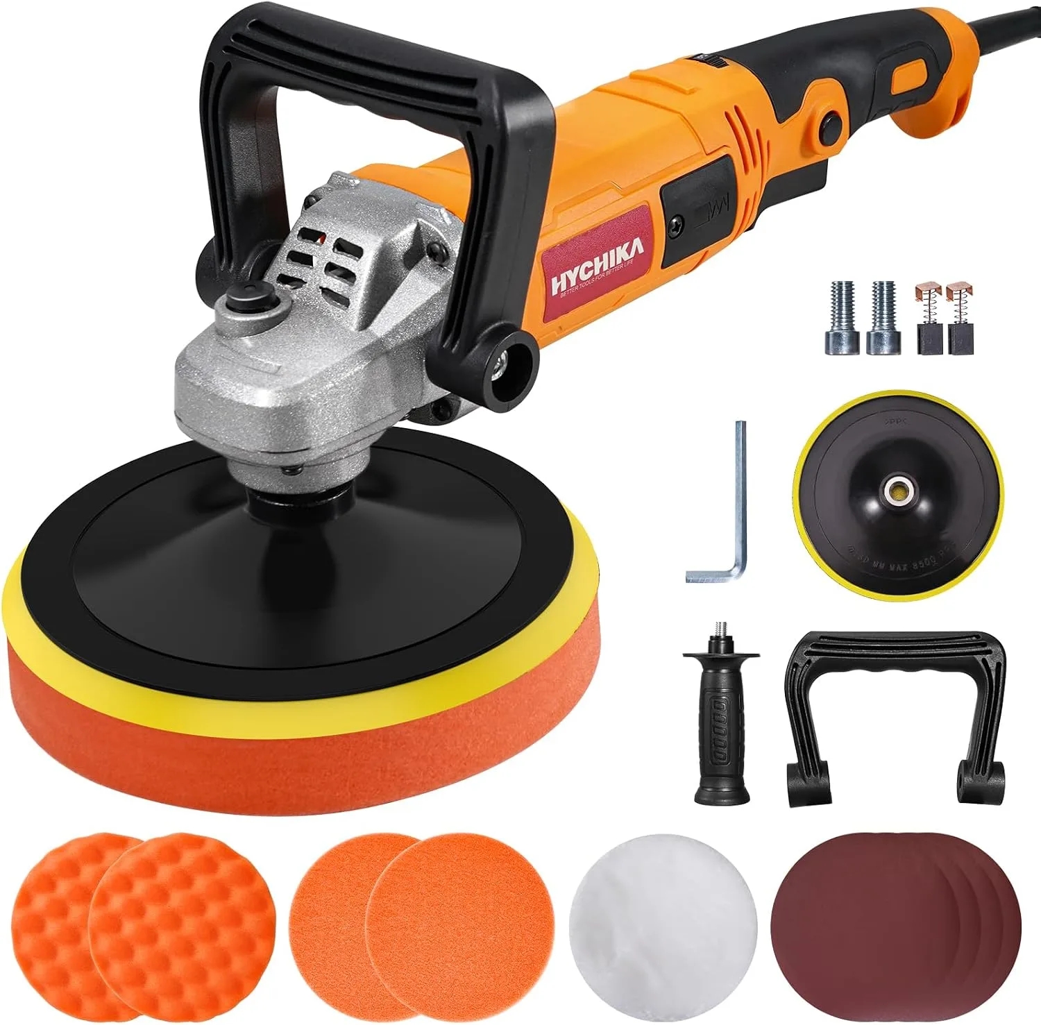 Leštička na auto HYCHIKA SLP-GX-150 1580 W 180 mm, sada se 6 rychlostmi