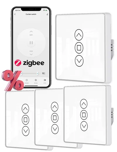 MOES ZigBee vypínače roliet s procenty (4 ks)