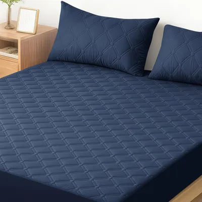 Chránič matrace Ystyle s rozměry 160 × 190 cm do výšky 30 cm tmavě modrý